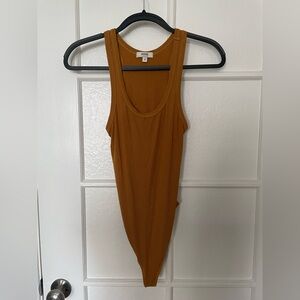 AGOLDE - Tumeric Rib Tank Bodysuit - Size M - Full Bottom